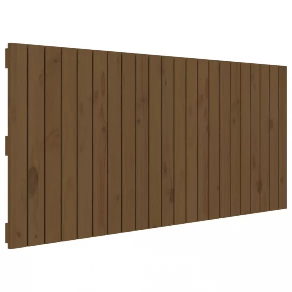 mézbarna tömör fenyőfa fali fejtámla 140x3x60 cm