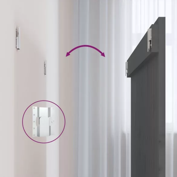 szürke tömör fenyőfa fali fejtámla 108x3x90 cm