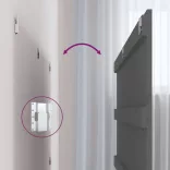 szürke tömör fenyőfa fali fejtámla 204 x 3 x 90 cm