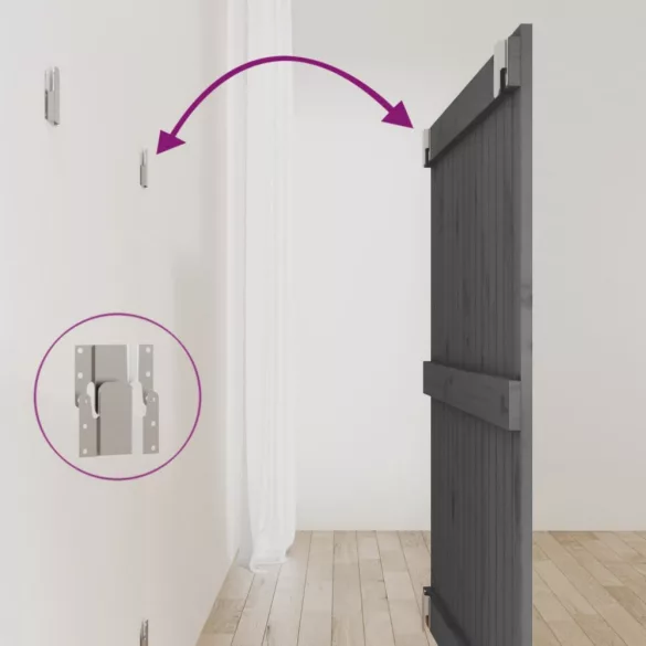 szürke tömör fenyőfa fali fejtámla 95,5 x 3 x 90 cm