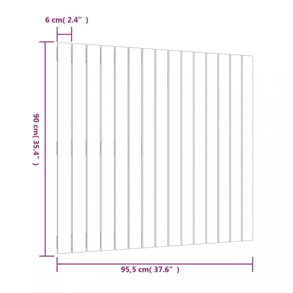mézbarna tömör fenyőfa fali fejtámla 95,5x3x90 cm
