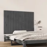 szürke tömör fenyőfa fali fejtámla 127,5 x 3 x 90 cm