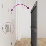 szürke tömör fenyőfa fali fejtámla 127,5 x 3 x 90 cm