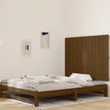 mézbarna tömör fenyőfa fali fejtámla 127,5x3x90 cm