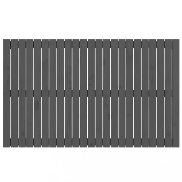 szürke tömör fenyőfa fali fejtámla 147 x 3 x 90 cm