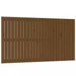 mézbarna tömör fenyőfa fali fejtámla 159,5x3x90 cm