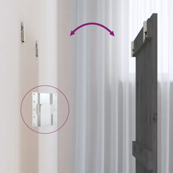 szürke tömör fenyőfa fali fejtámla 82,5x3x90 cm