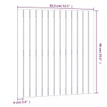 szürke tömör fenyőfa fali fejtámla 82,5x3x90 cm