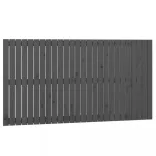 szürke tömör fenyőfa fali fejtámla 166x3x90 cm