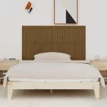 mézbarna tömör fenyőfa fali fejtámla 166x3x90 cm