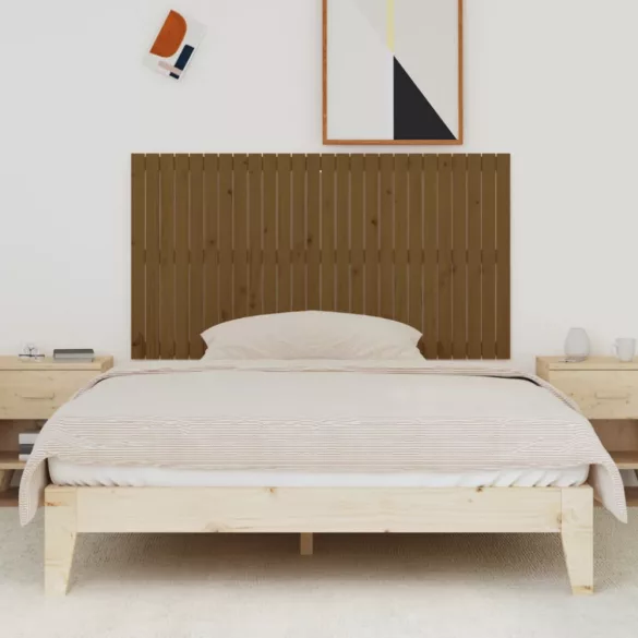 mézbarna tömör fenyőfa fali fejtámla 166x3x90 cm