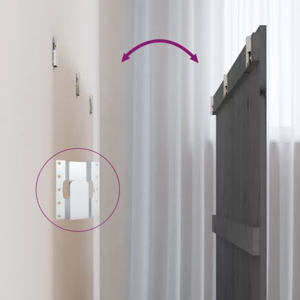 szürke tömör fenyőfa fali fejtámla 185x3x90 cm