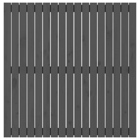 szürke tömör fenyőfa fali fejtámla 108 x 3 x 110 cm
