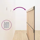 szürke tömör fenyőfa fali fejtámla 204x3x110 cm