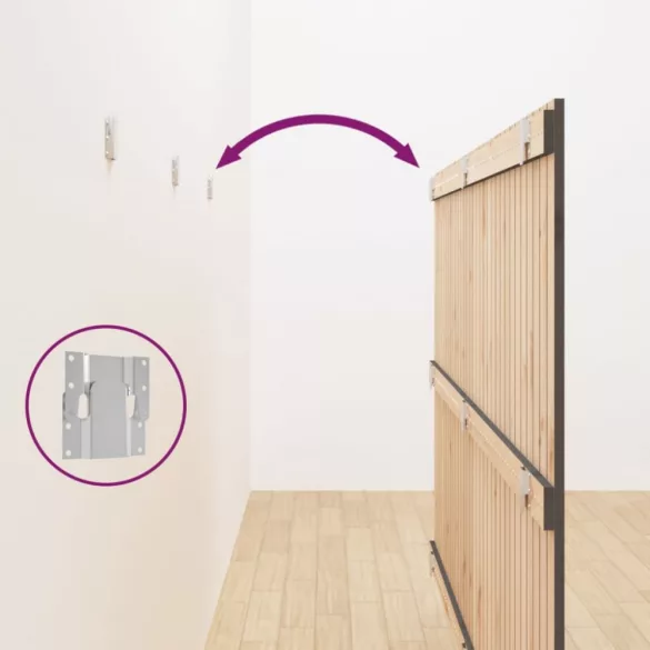 szürke tömör fenyőfa fali fejtámla 204x3x110 cm