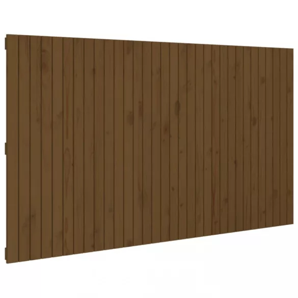 mézbarna tömör fenyőfa fali fejtámla 204x3x110 cm