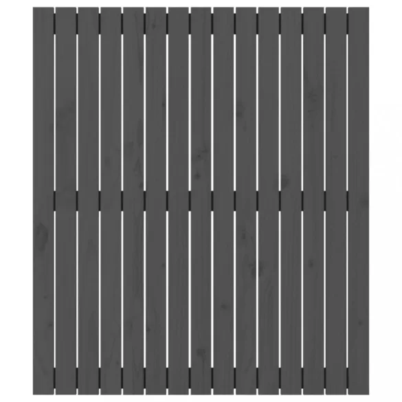 szürke tömör fenyőfa fali fejtámla 95,5x3x110 cm