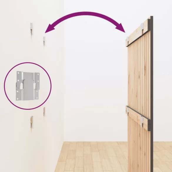 szürke tömör fenyőfa fali fejtámla 95,5x3x110 cm