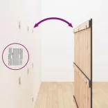 szürke tömör fenyőfa fali fejtámla 159,5x3x110 cm