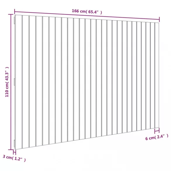 tömör fenyőfa fali fejtámla 166 x 3 x 110 cm