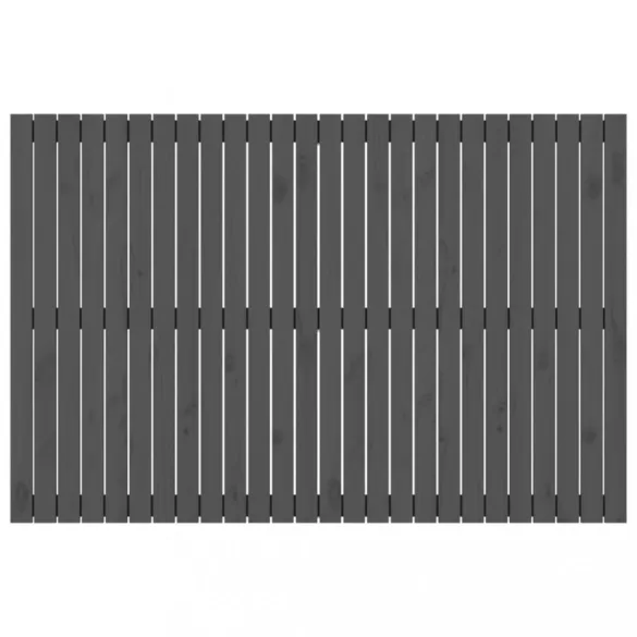 szürke tömör fenyőfa fali fejtámla 166 x 3 x 110 cm