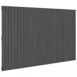 szürke tömör fenyőfa fali fejtámla 185 x 3 x 110 cm