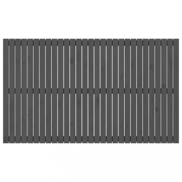 szürke tömör fenyőfa fali fejtámla 185 x 3 x 110 cm