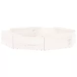 fehér nyolcszögű tömör fenyőfa homokozó ülésekkel