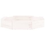 fehér nyolcszögű tömör fenyőfa homokozó ülésekkel