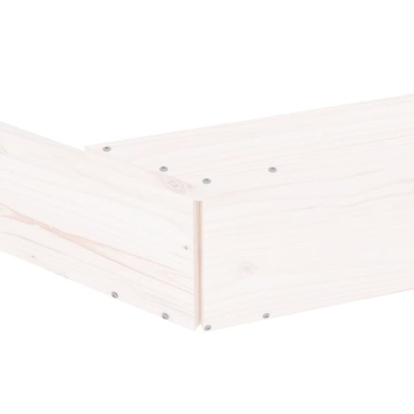 fehér nyolcszögű tömör fenyőfa homokozó ülésekkel