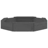 szürke nyolcszög alakú tömör fenyőfa homokozó ülésekkel