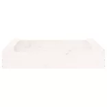 fehér négyszög alakú tömör fenyőfa homokozó ülésekkel