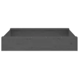 szürke négyszög alakú tömör fenyőfa homokozó ülésekkel