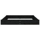 fekete négyszögű tömör fenyőfa homokozó ülésekkel