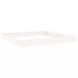 fehér négyszög alakú tömör fenyőfa homokozó ülésekkel