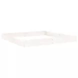 fehér négyszög alakú tömör fenyőfa homokozó ülésekkel