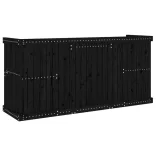 fekete tömör fenyőfa kétszemélyes erkélygarnitúra