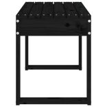 fekete tömör fenyőfa kerti pad 80x38x45 cm