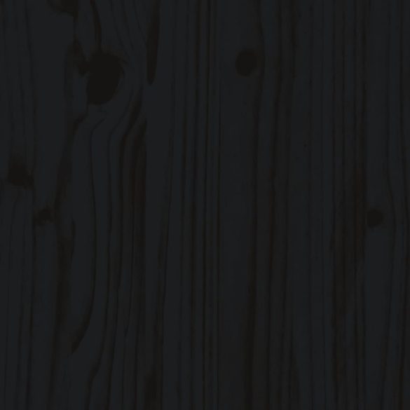 fekete tömör fenyőfa kerti pad 80x38x45 cm