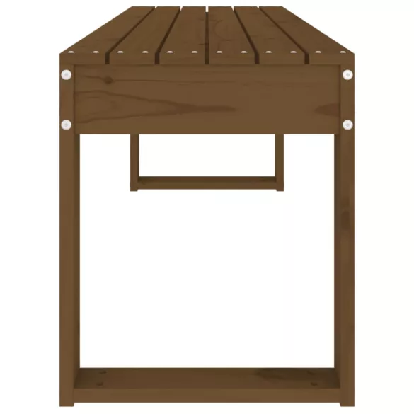 mézbarna tömör fenyőfa kerti pad 110x38x45 cm