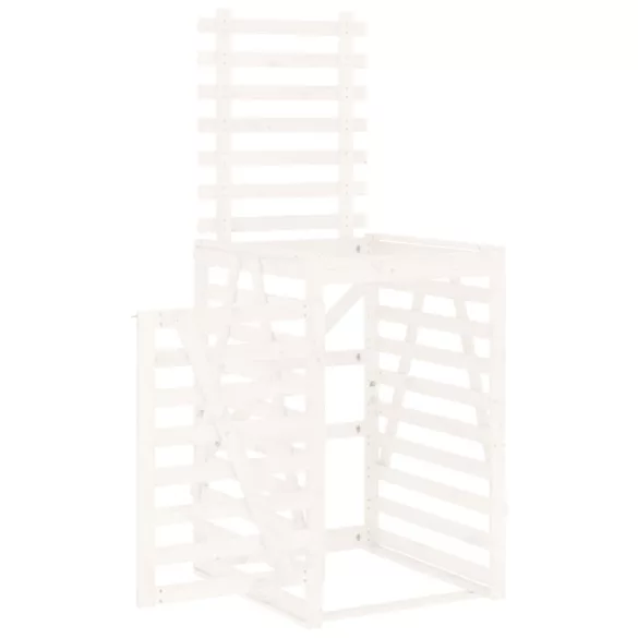 fehér tömör fenyőfa szemeteskuka tároló 84x90x128,5 cm