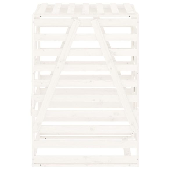 fehér tömör fenyőfa szemeteskuka tároló 84x90x128,5 cm