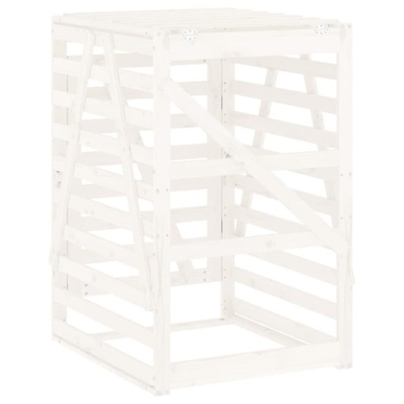 fehér tömör fenyőfa szemeteskuka tároló 84x90x128,5 cm