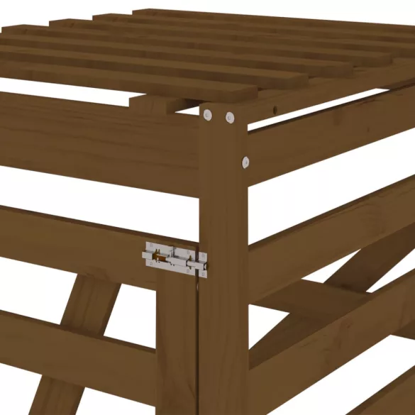 mézbarna tömör fenyőfa szemeteskuka tároló hosszabbító