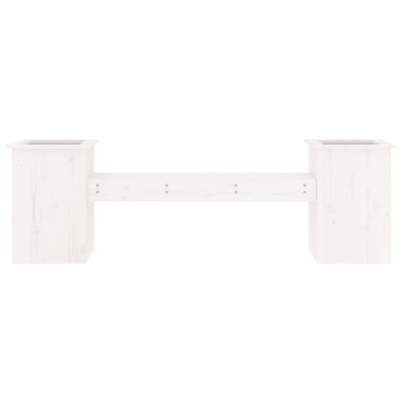 fehér tömör fenyőfa növénytartó pad 184,5x39,5x56,5 cm