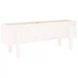 fehér tömör fenyőfa kerti magaságyás 101 x 30 x 38 cm