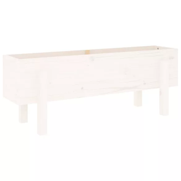fehér tömör fenyőfa kerti magaságyás 101 x 30 x 38 cm