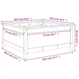 mézbarna tömör fenyőfa növénytartó 82,5x82,5x39 cm