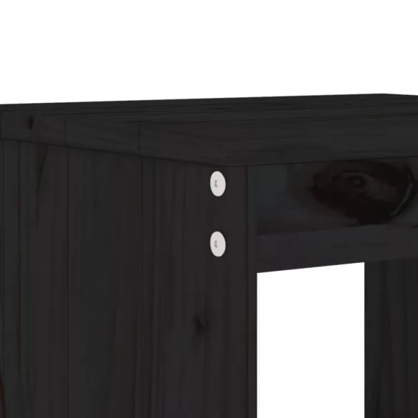 2 db fekete tömör fenyőfa bárszék 40x36x75 cm