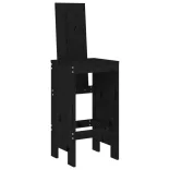 2 db fekete tömör fenyőfa bárszék 40x42x120 cm